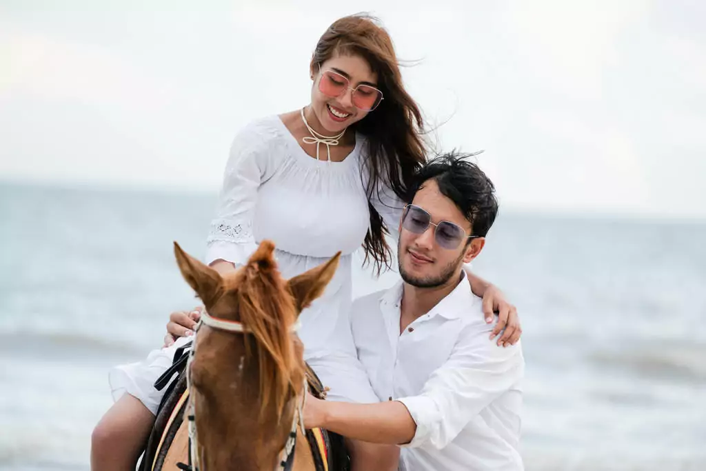 young couple on a vacation